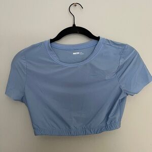 aerie Light Blue Cropped Active Tee